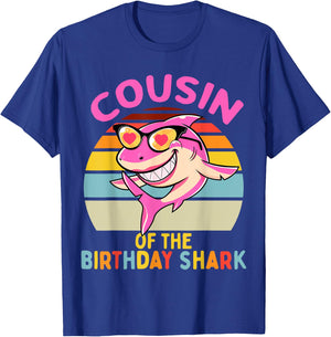 Cousin of the Shark Birthday Girls Matching Family T-Shirt - T-Shirt | Royal