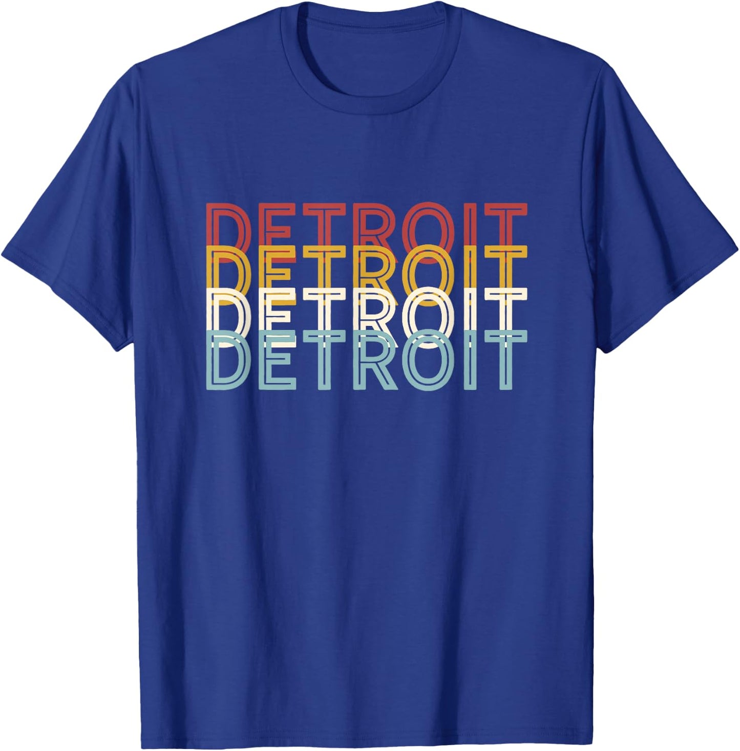 US American City 70's Retro USA - Vintage Detroit T-Shirt - T-Shirt | Royal