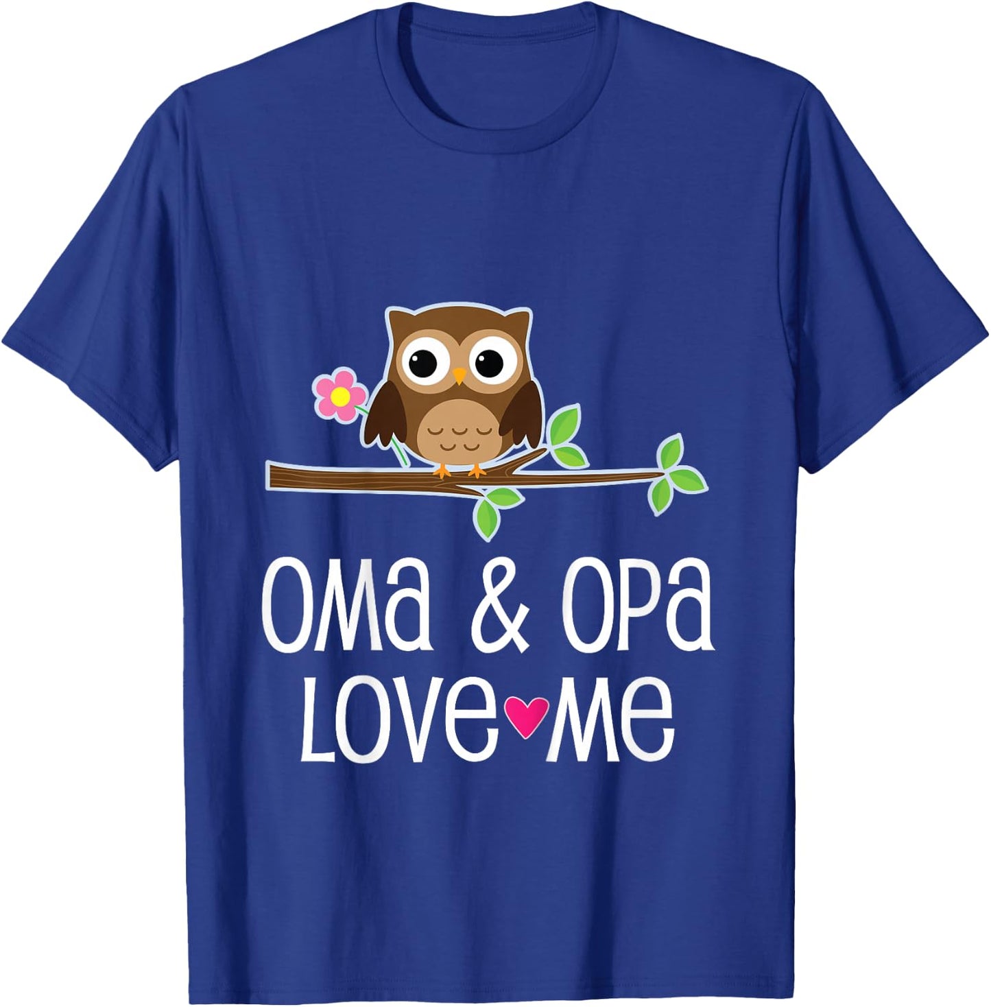 Kids Oma and Opa Love Me Granddaughter Owl T-Shirt - T-Shirt | Royal