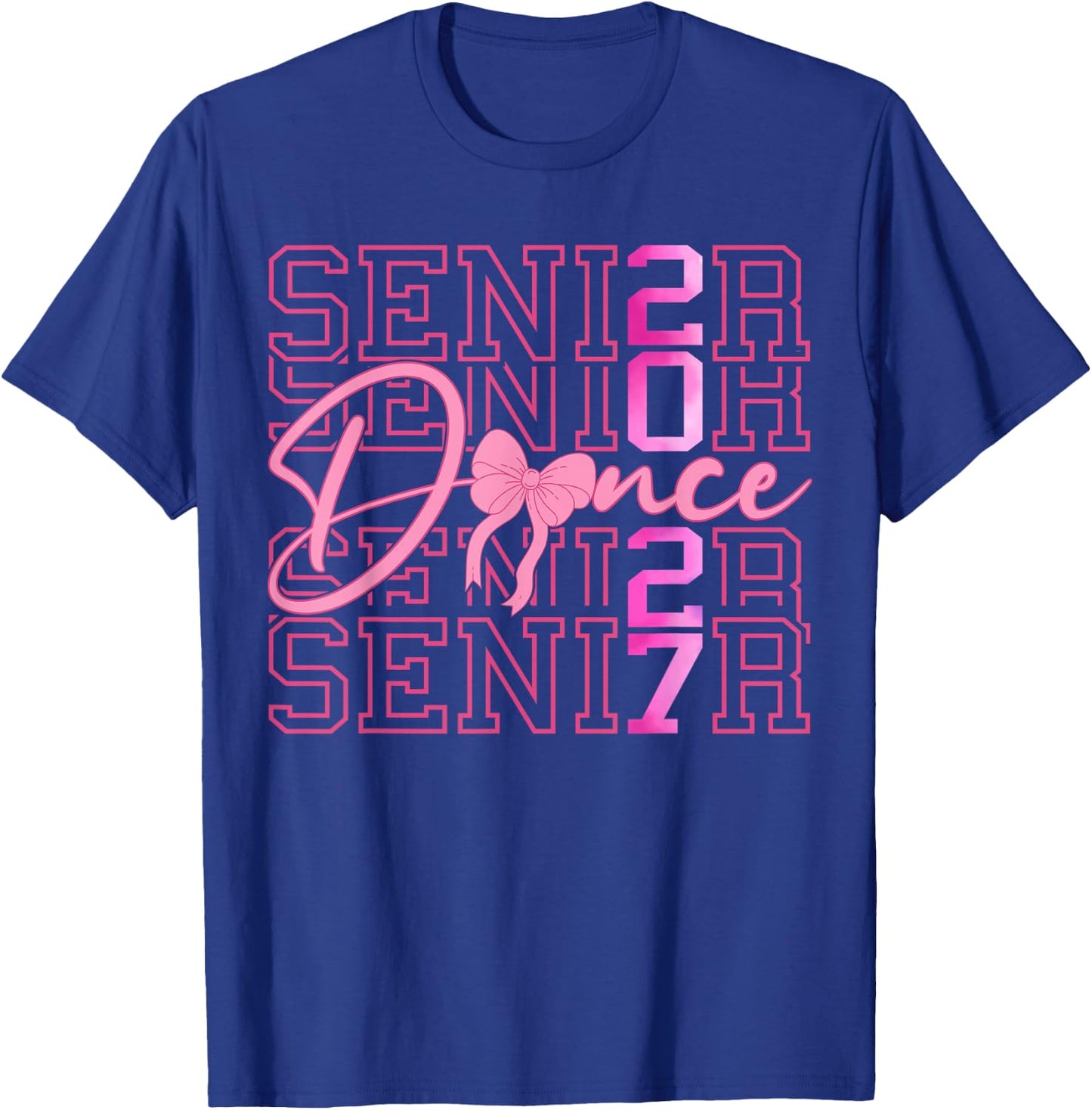 Senior Dance Class of 2027 Coquette Pink Bow Graduation 2027 T-Shirt - T-Shirt | Royal