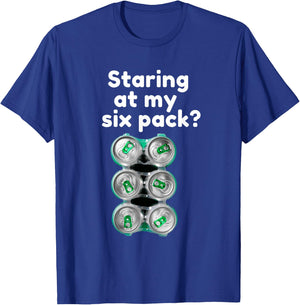 Beer Please Don't Stare At My Six Pack T-Shirt - T-Shirt | Royal