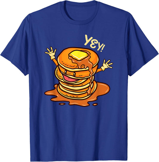 Funny Stack of Pancakes And Pajamas Cute Kawaii Pancakes T-Shirt - T-Shirt | Royal