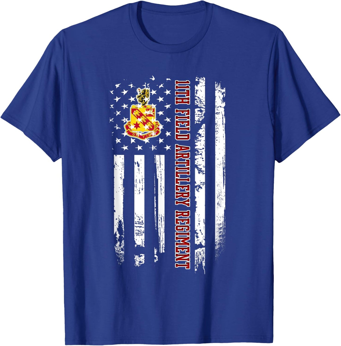 11th Field Artillery Regiment Veteran USA Flag Veterans Xmas T-Shirt - T-Shirt | Royal
