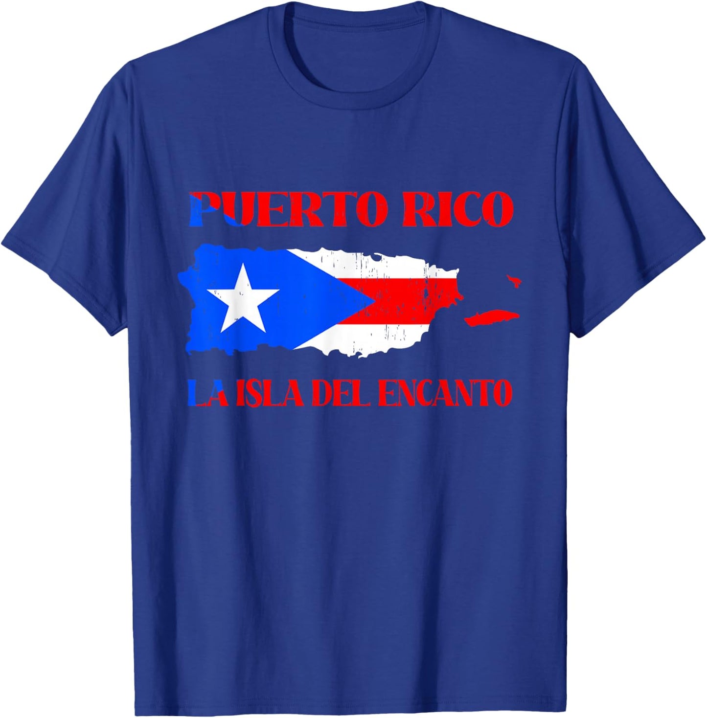 Puerto Rico La Isla Del Encanto Flag Vintage T-Shirt - T-Shirt | Royal