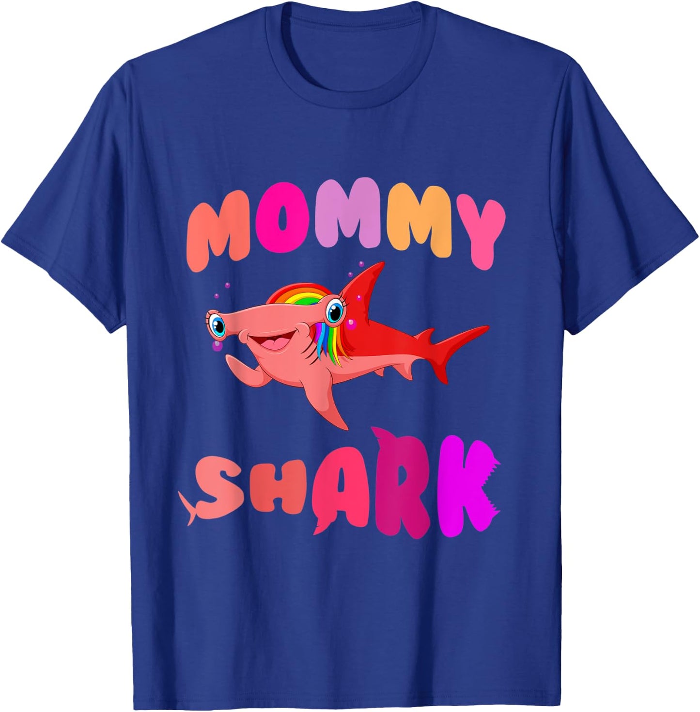 Mommy Shark hammerhead birthday family shark matching T-Shirt - T-Shirt | Royal