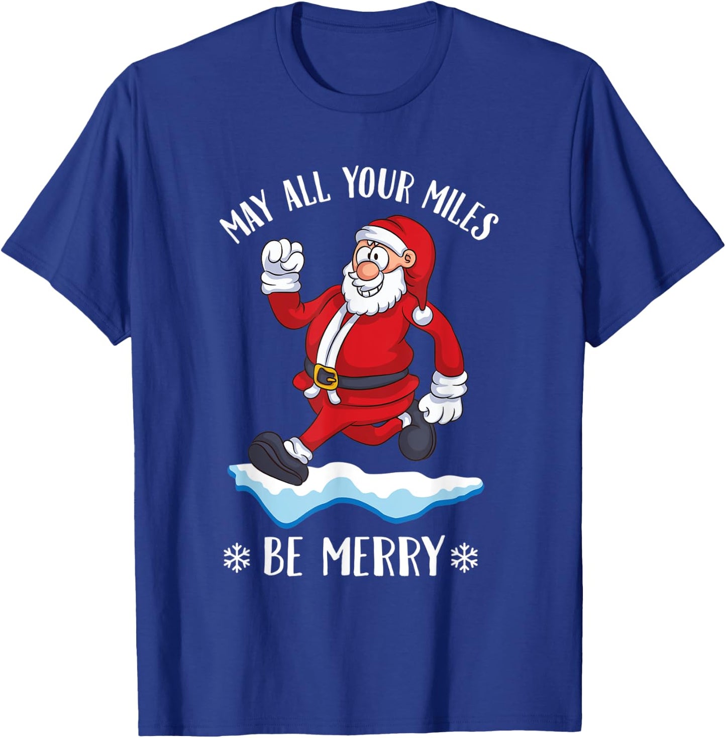 Runner saying Christmas running jogging Santa Claus jogger T-Shirt - T-Shirt | Royal