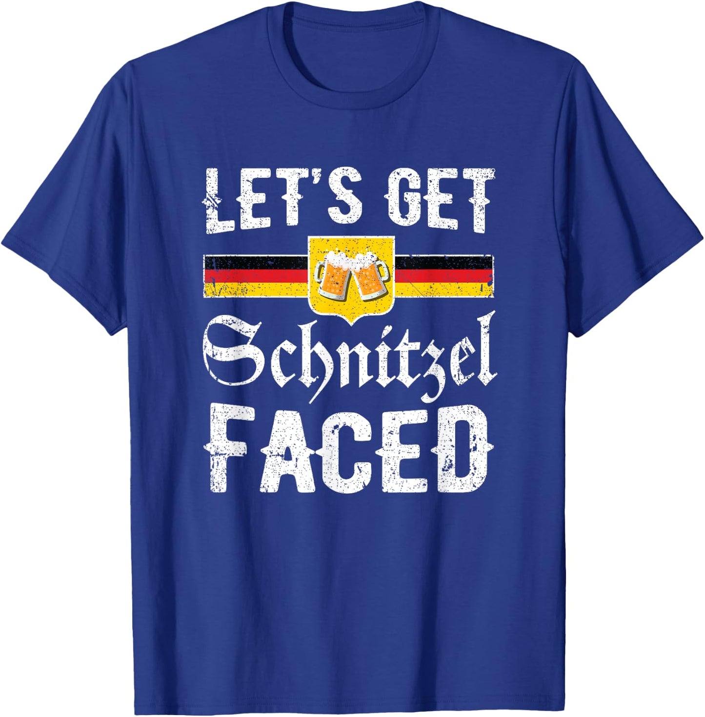 Lets Get Schnitzel Faced Retro Men Women Oktoberfest T-Shirt - T-Shirt | Royal