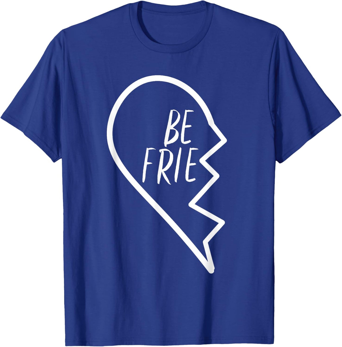Best Friends Apparel Matching Broken Heart First Half #1 T-Shirt - T-Shirt | Royal