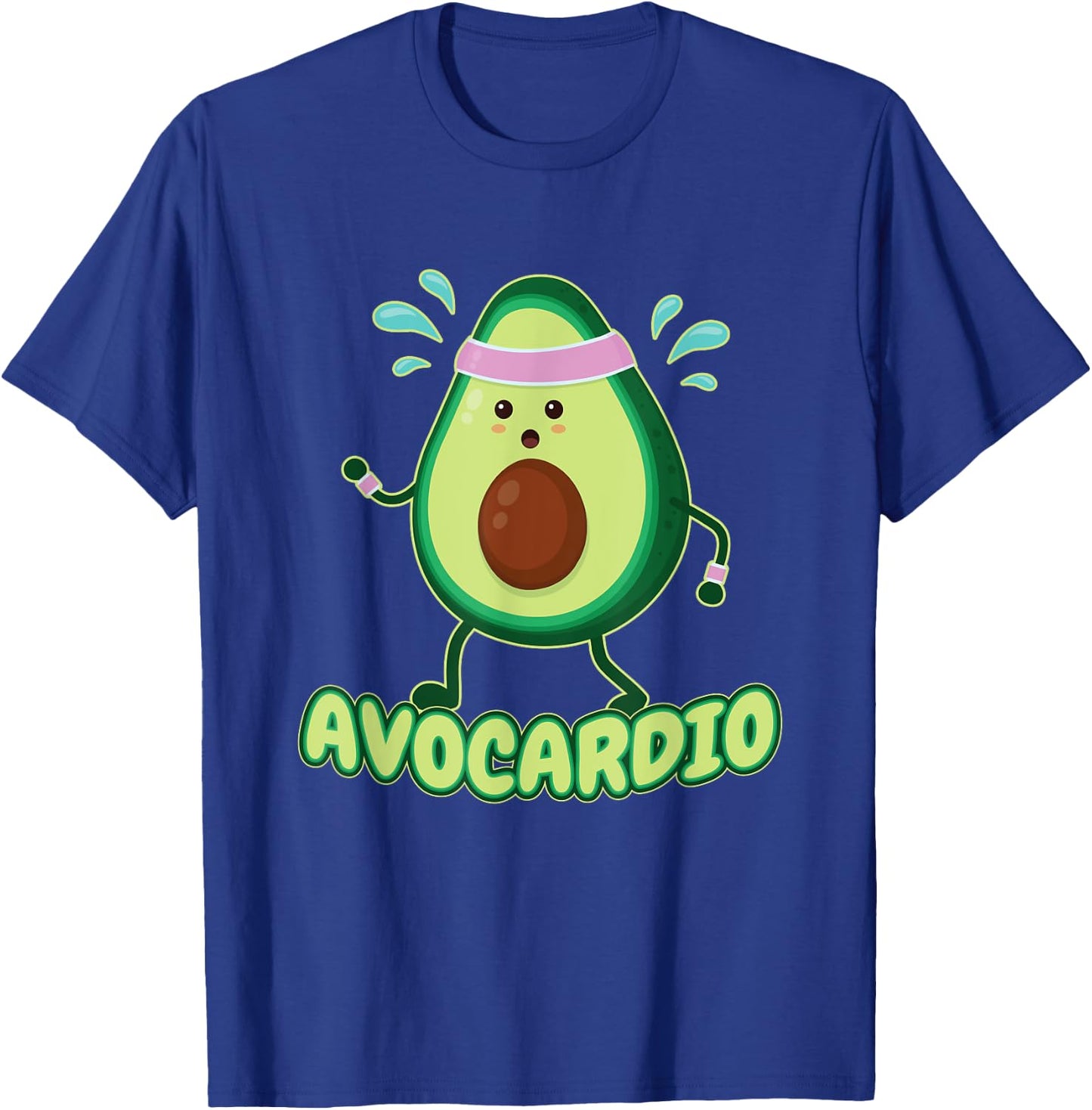 Avocardio Avo-Cardio Exercising Fitness Gym Runner Avocado T-Shirt - T-Shirt | Royal