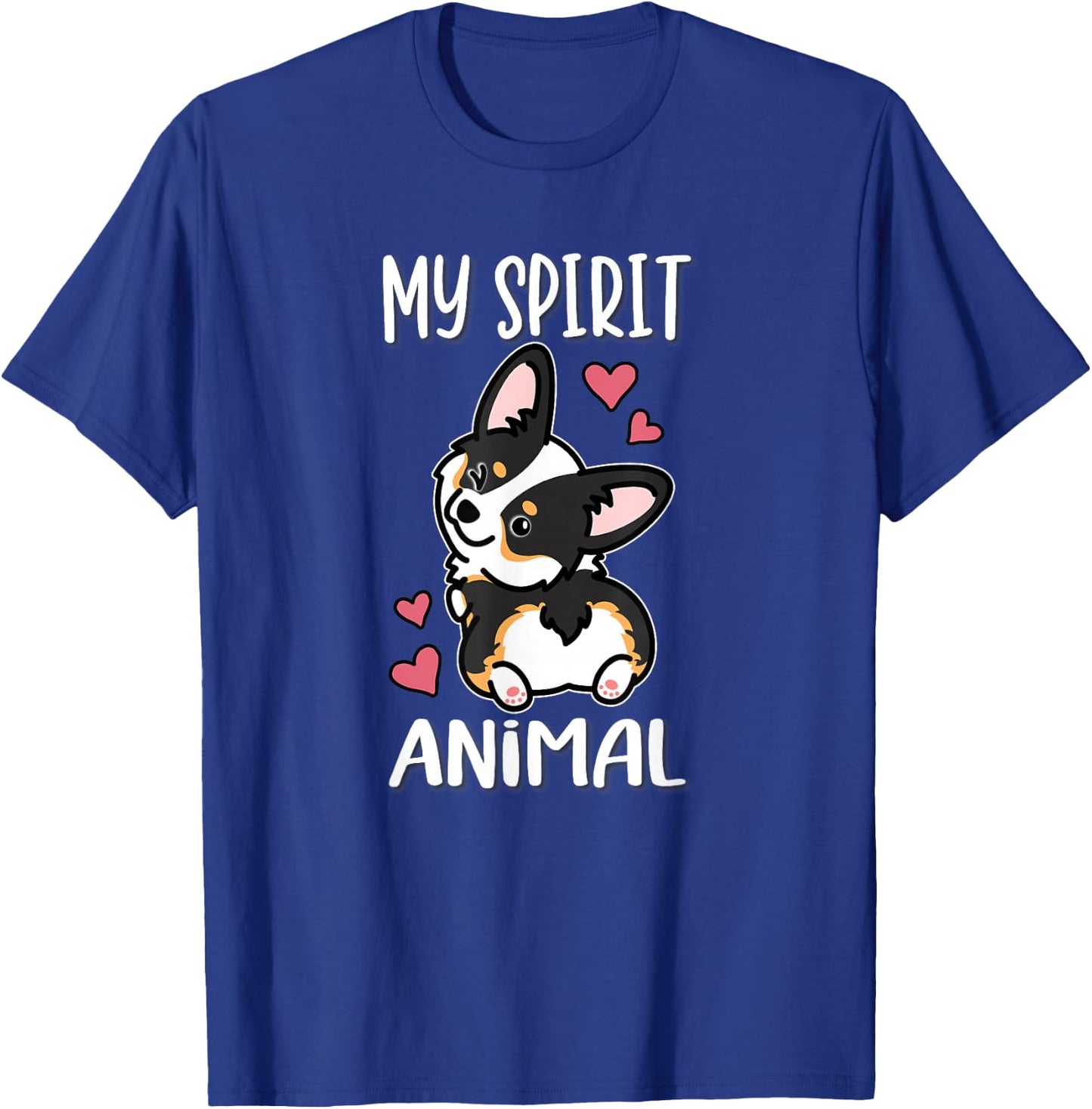 Girls Kawaii Spirit Animal Black Tricolor Corgi Lover T-Shirt - T-Shirt | Royal