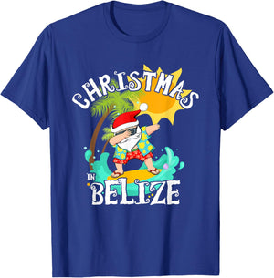 Christmas in Belize Dabbing Santa Family Vacation T-Shirt - T-Shirt | Royal