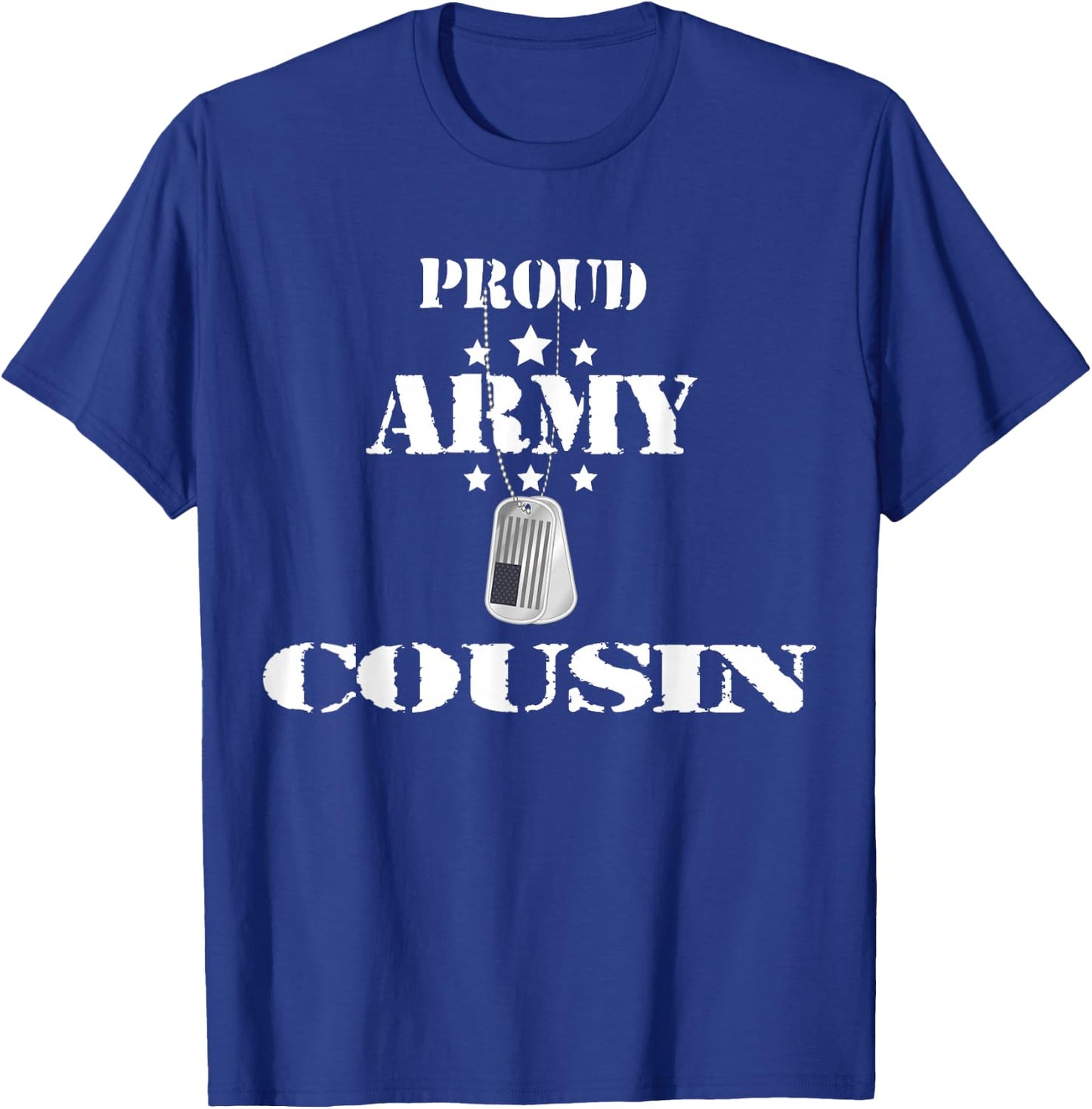 Proud Army Cousin Military Pride American Flag For Veteran Kids Men T-Shirt - T-Shirt | Royal