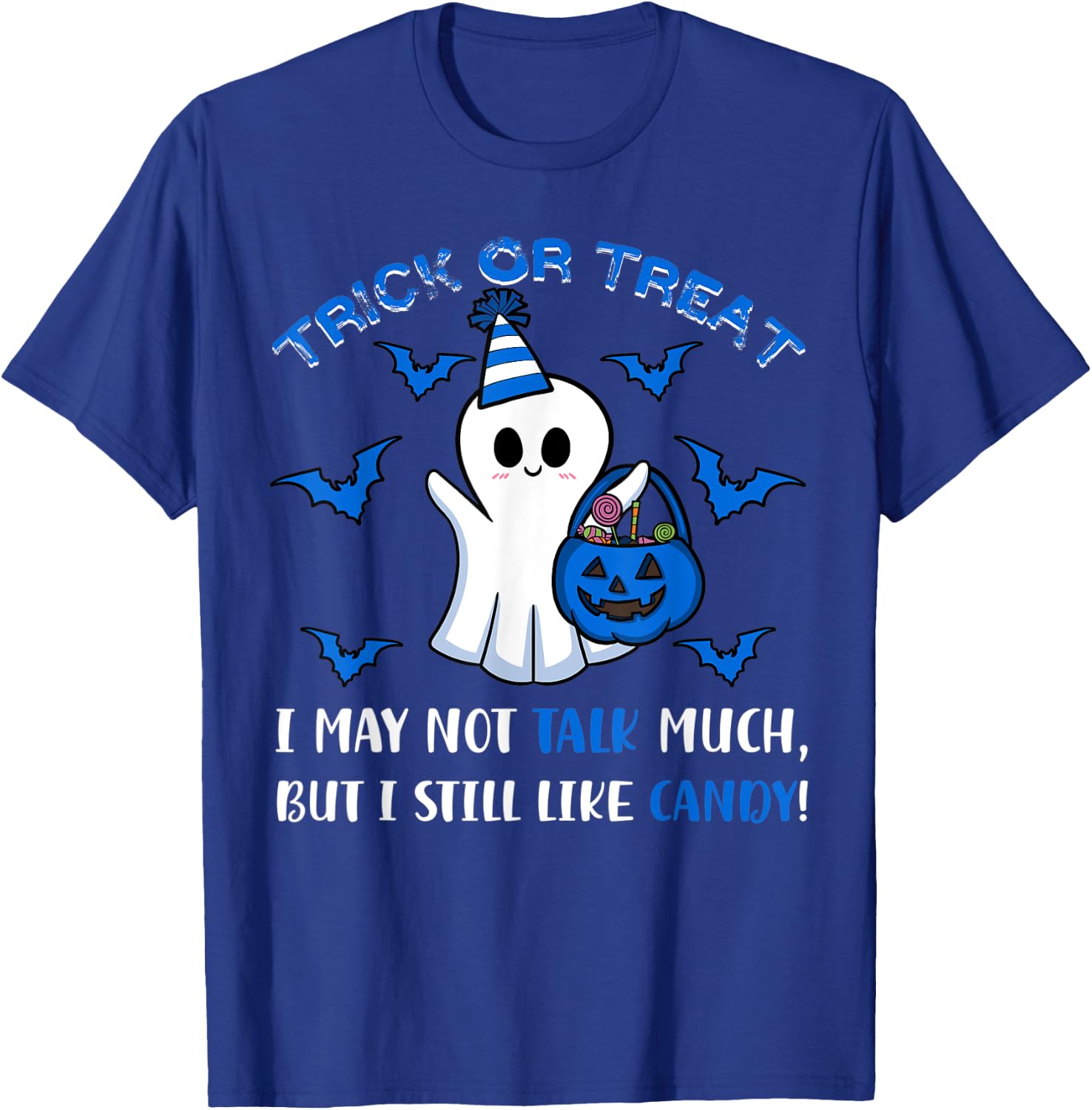 Autism ASD Awareness Halloween Trick Or Treat Candy T-Shirt - T-Shirt | Royal