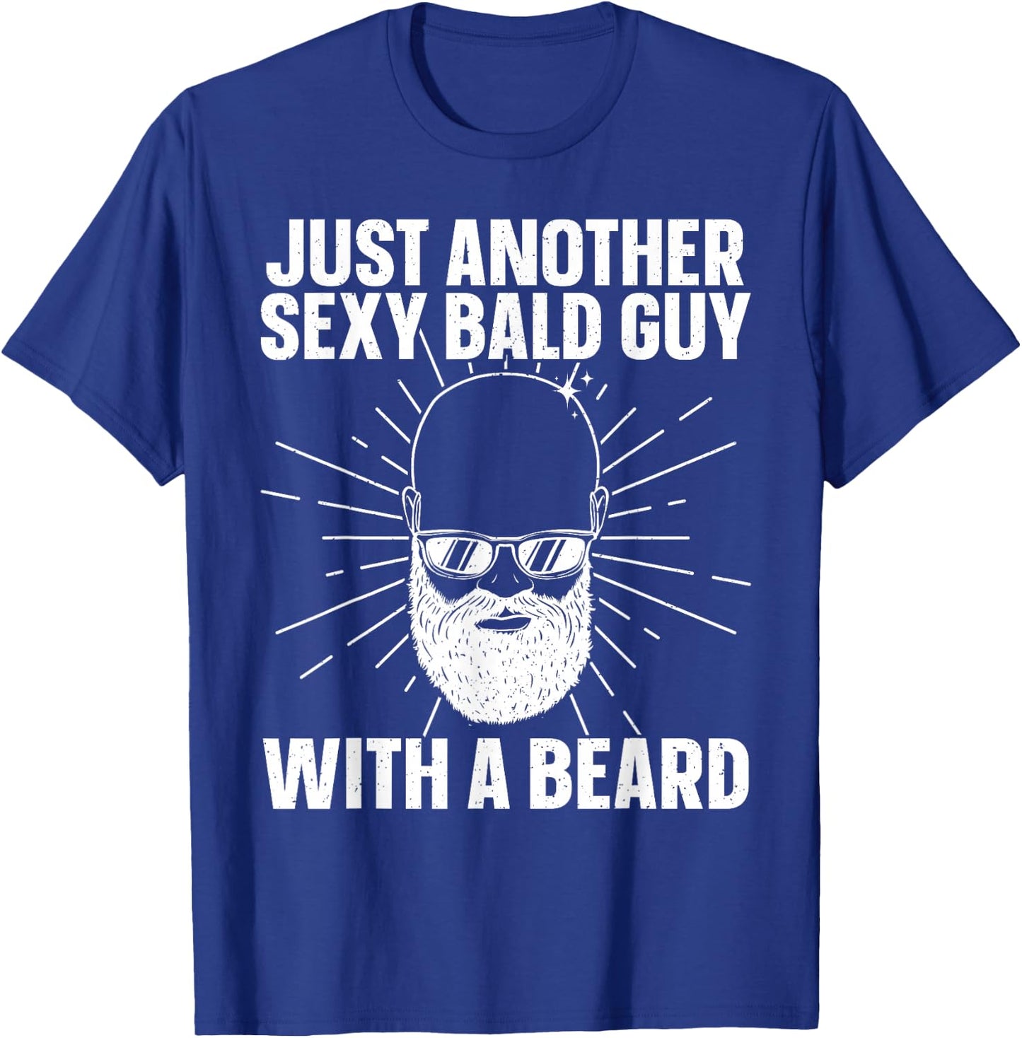 Funny Bald Man Art Boys Facial Hair Bearded Bald Guy T-Shirt - T-Shirt | Royal