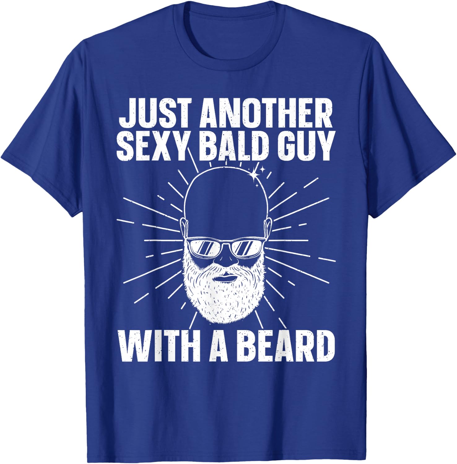Funny Bald Man Art Boys Facial Hair Bearded Bald Guy T-Shirt - T-Shirt | Royal