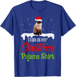 This Is My Christmas Pajama Shirt Siamese Cat Men Women Kids T-Shirt - T-Shirt | Royal