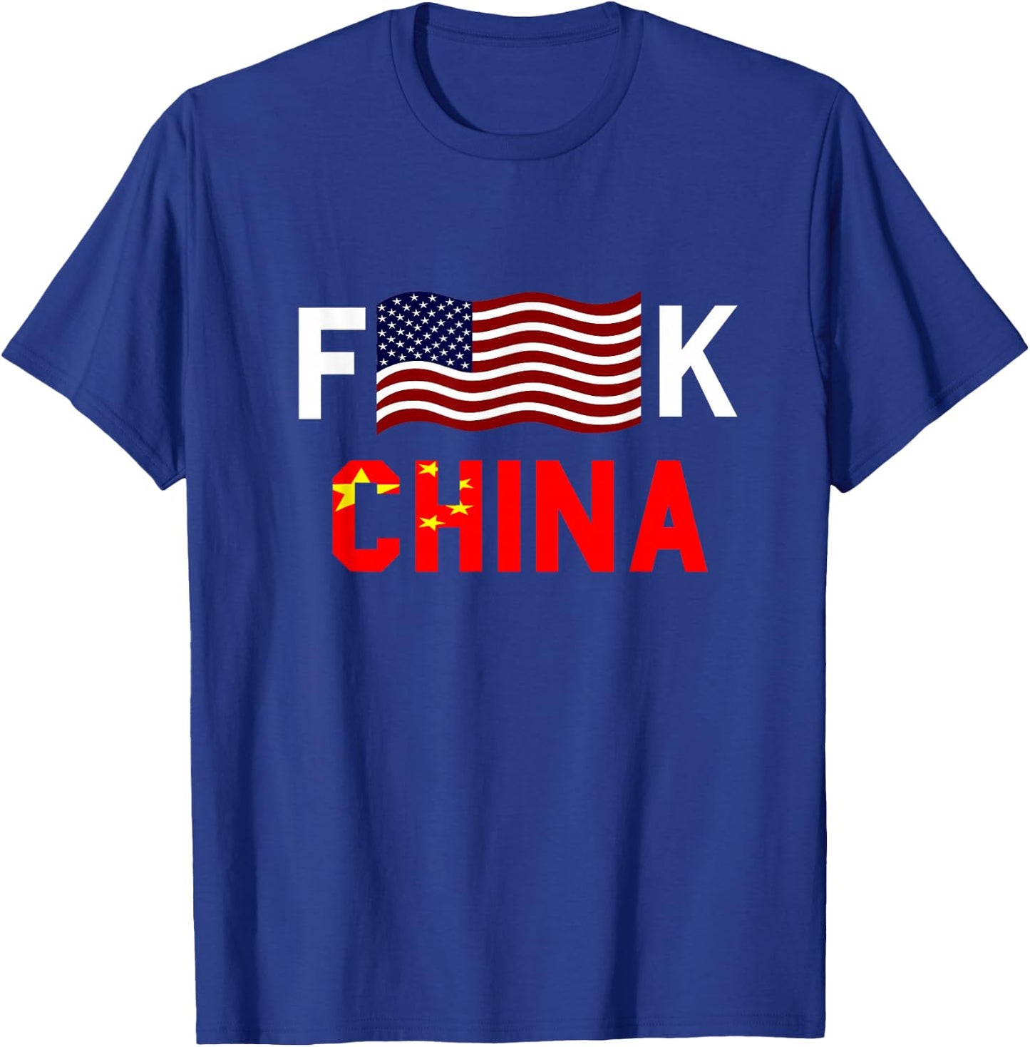F American Flag K China T-Shirt - T-Shirt | Royal