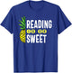 Reading Is Sweet Book Lover Pineapple Reader Teacher Read Women Girls Kids T-Shirt - T-Shirt | Royal