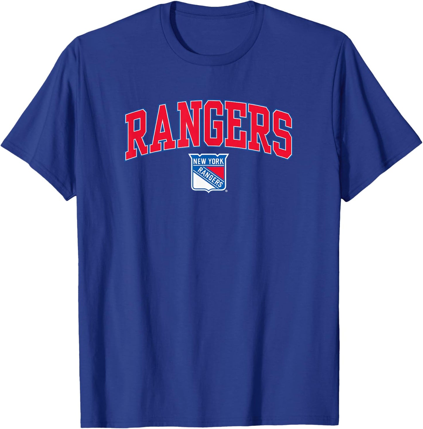 New York Rangers Arch Over - Black, -Adults, Short Sleeve, , NHL, New York Rangers, Sports Fan T-Shirt - T-Shirt | Royal