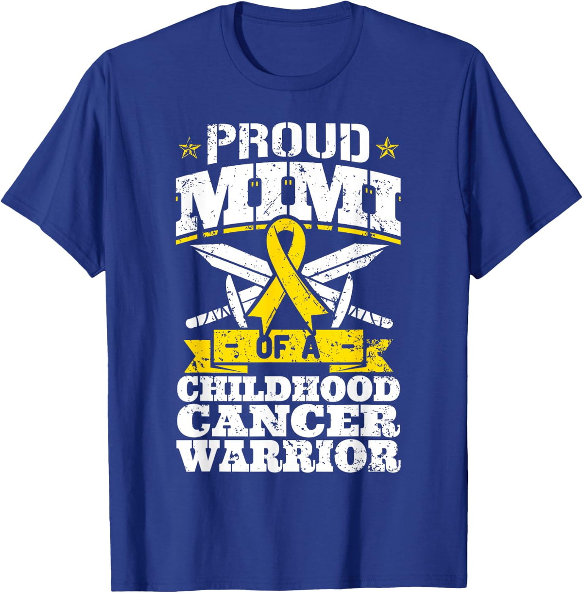 Proud Mimi Of A Childhood Cancer Warrior Awareness Grandma T-Shirt - T-Shirt | Royal