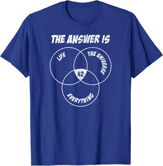 42 Answer to Life Universe Everything I Physics Nerd T-Shirt - T-Shirt | Royal