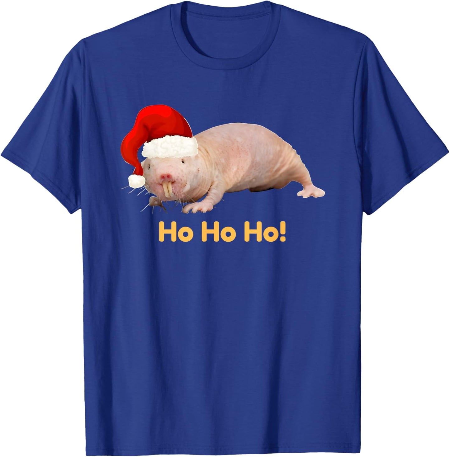 Christmas Naked Mole Rat Ho Ho Ho T-Shirt - T-Shirt | Royal