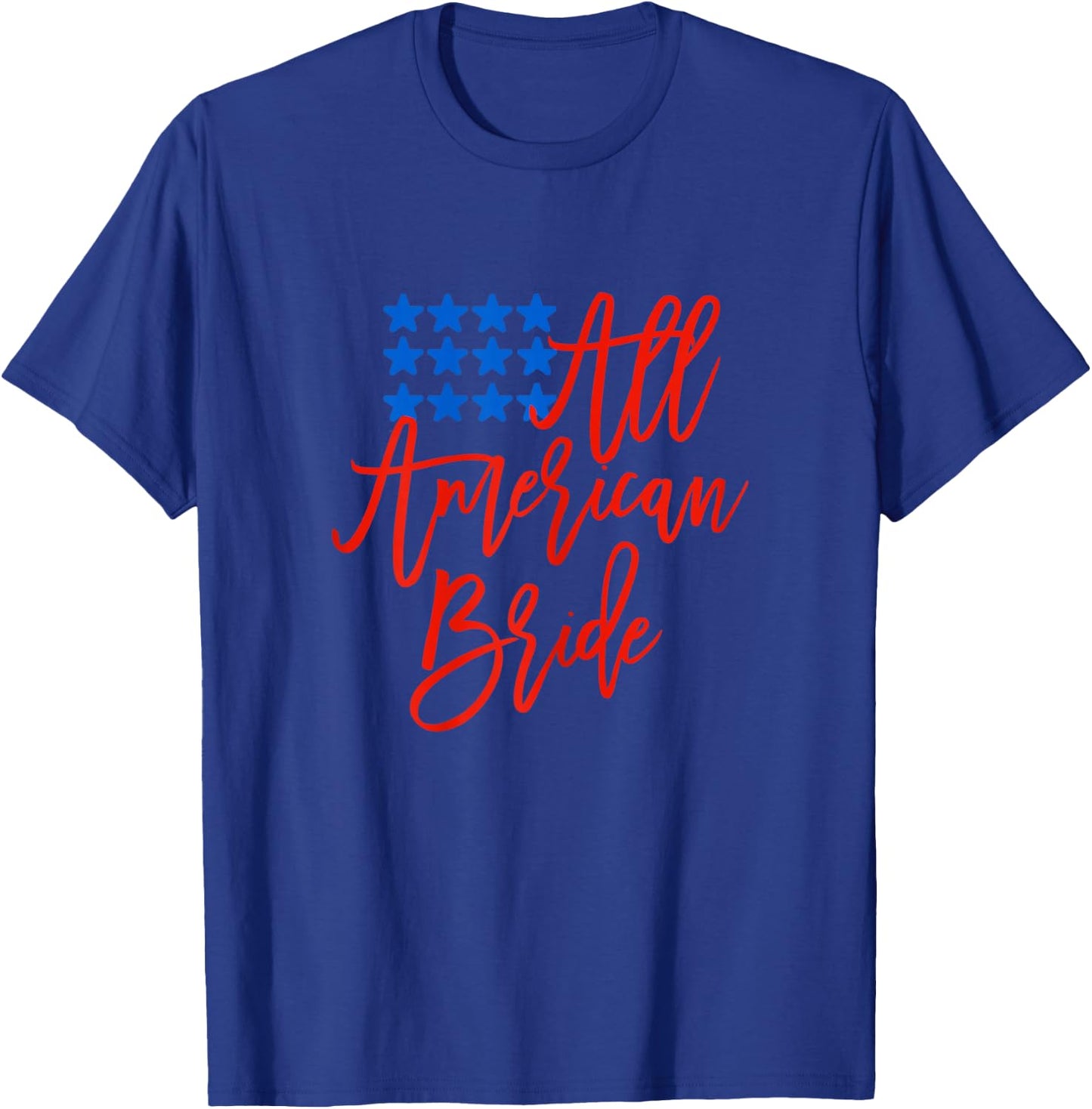 4th of July All American Bride To Be Flag Future Mrs T-Shirt - T-Shirt | Royal