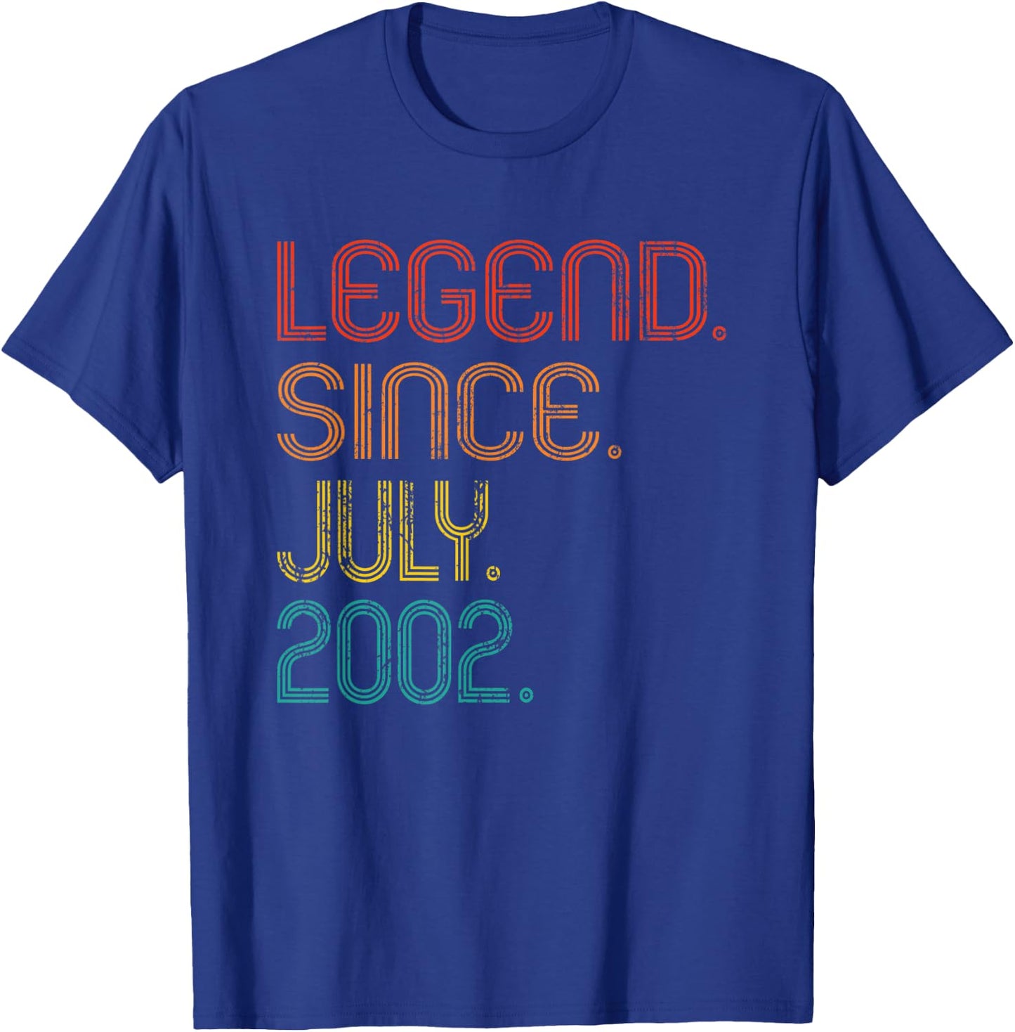 Legend Since July 2002 20th Birthday 20 Years Old Vintage T-Shirt - T-Shirt | Royal