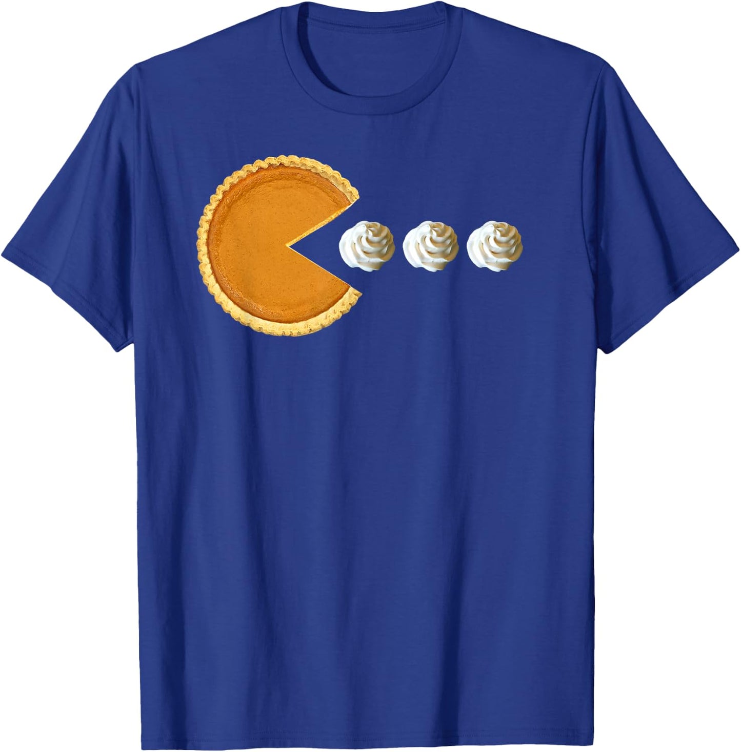 Pumpkin Pie Eating Whipped Cream Funny Boys Thanksgiving T-Shirt - T-Shirt | Royal