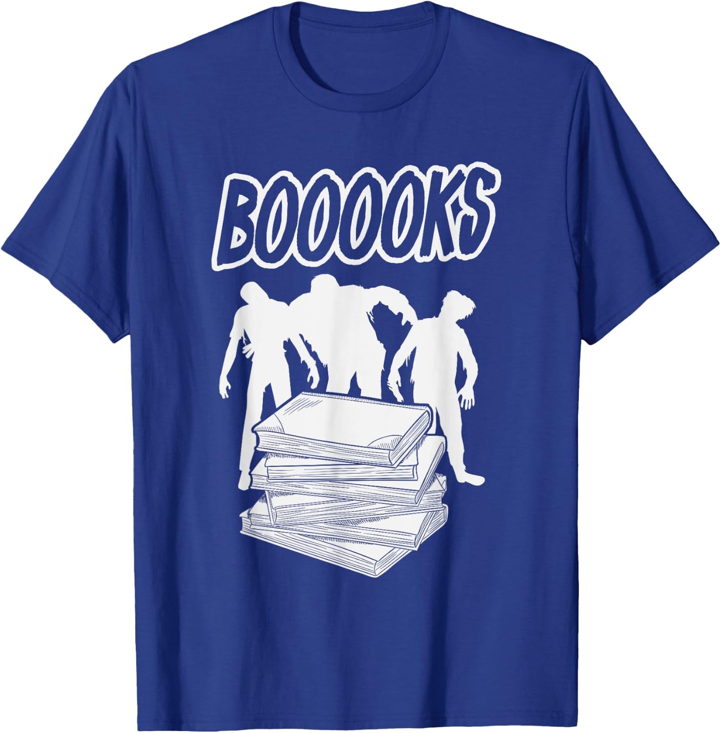 Booooks Halloween Zombie Book Reader Spooky Funny Gift T-Shirt - T-Shirt | Royal