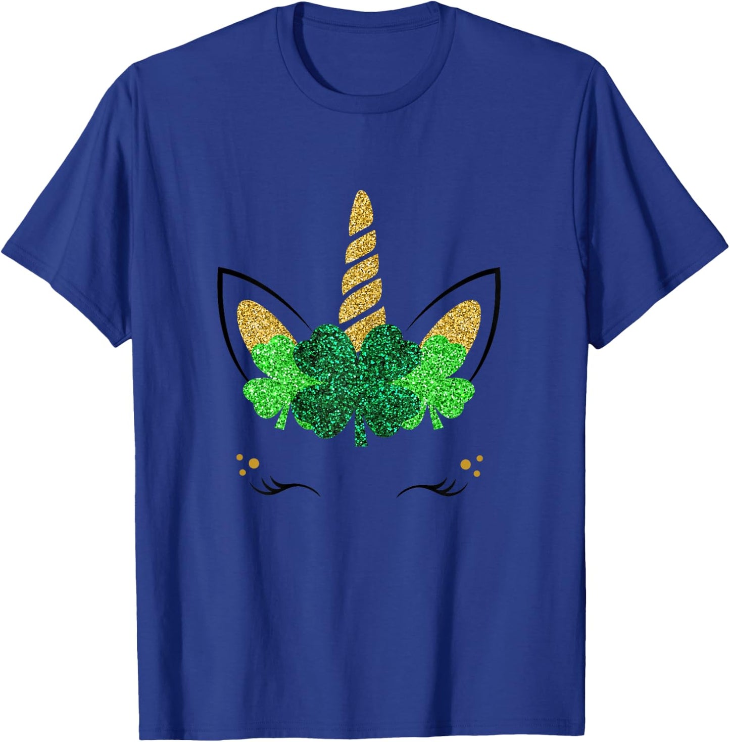 Unicorn Face St Patrick's Day Girls T-Shirt - T-Shirt | Royal
