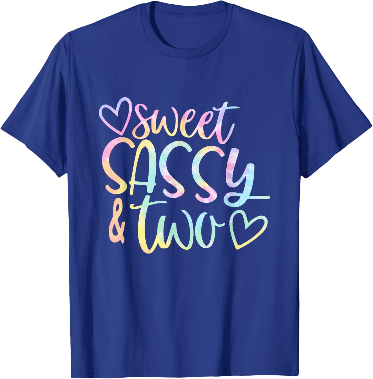 Sweet Sassy and Two Girl's Birthday Tie Dye Girls Kids T-Shirt - T-Shirt | Royal