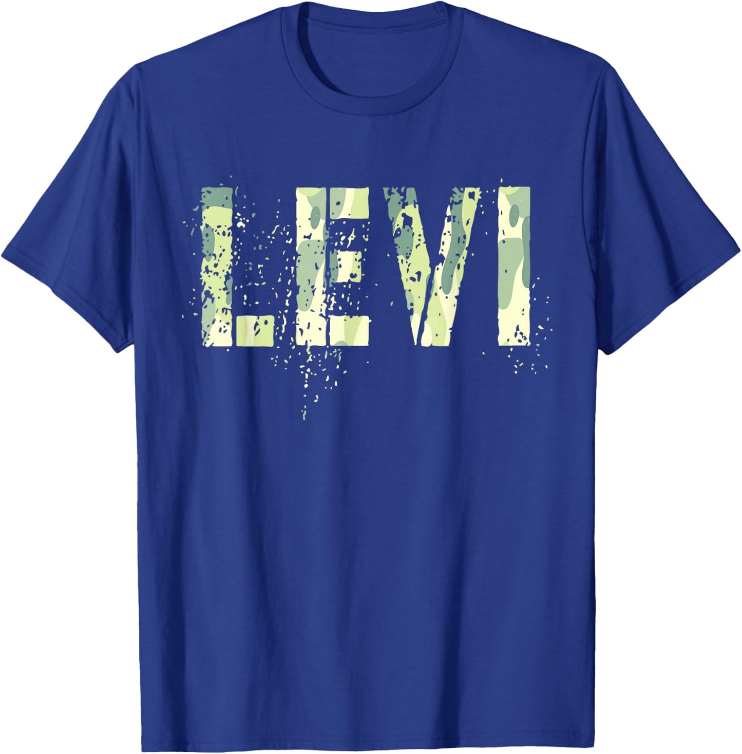 Personalized Name LEVI Camo Boy Military Birthday Father Son T-Shirt - T-Shirt | Royal