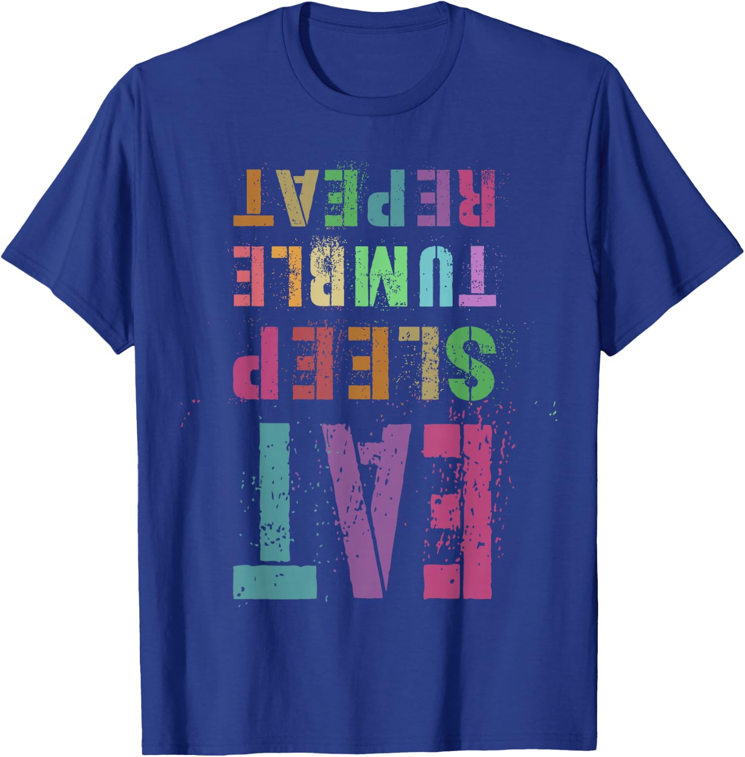 Funny EAT SLEEP TUMBLE REPEAT Gymnastics Gymnast Flip Squad T-Shirt - T-Shirt | Royal
