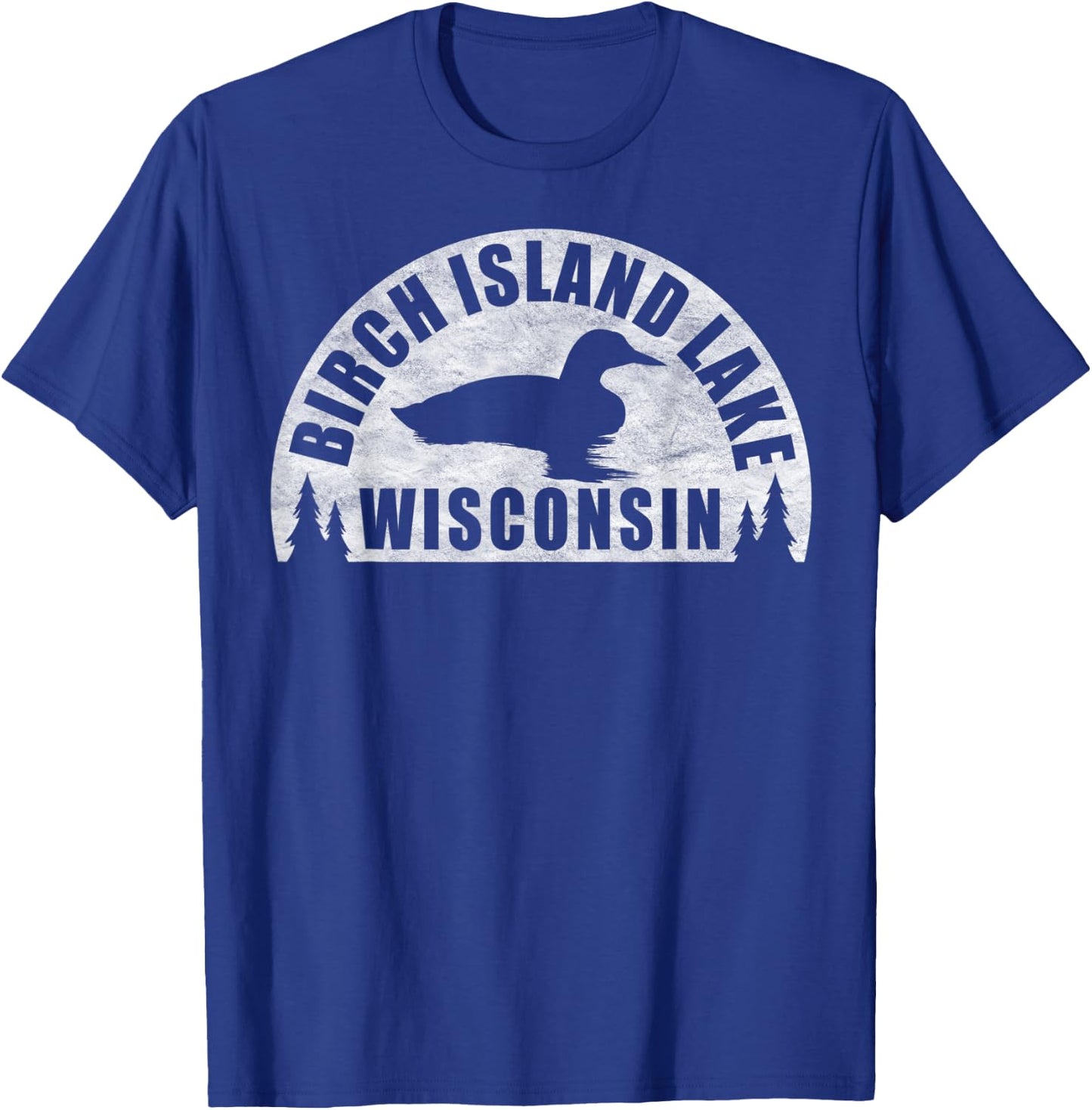 Birch Island Lake Northern Wisconsin Loon T-Shirt - T-Shirt | Royal