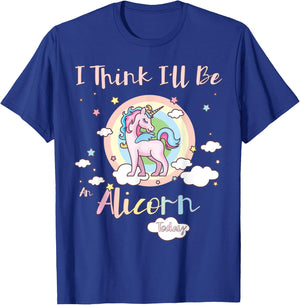 I Think I'll Be an Alicorn Today Rainbow Cute Flying Unicorn T-Shirt - T-Shirt | Royal