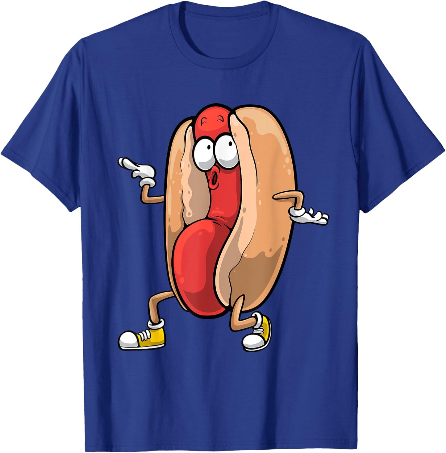 Funny Dancing Hot Dog Design For Kids Boys Girls Hotdog Gag T-Shirt - T-Shirt | Royal