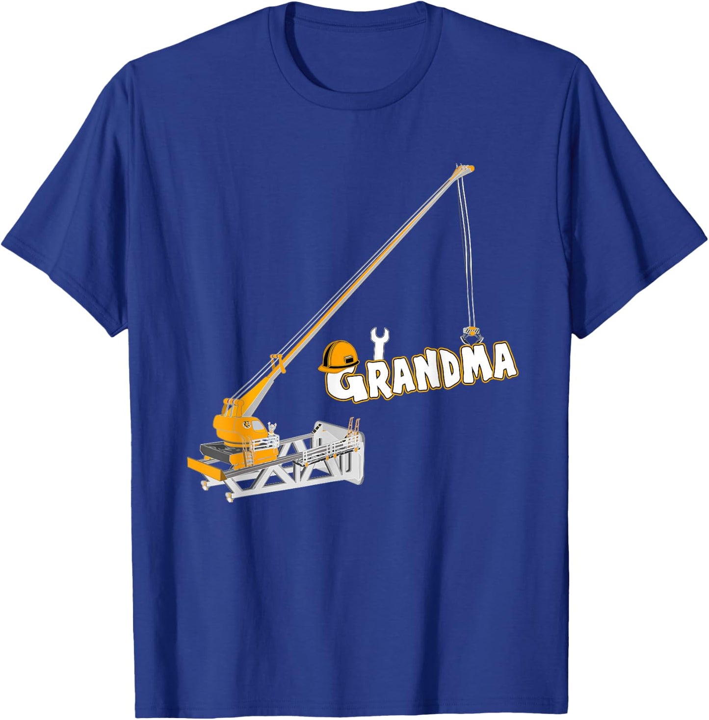 Funny Construction Worker Shirt Grandma Birthday Crew Party T-Shirt - T-Shirt | Royal