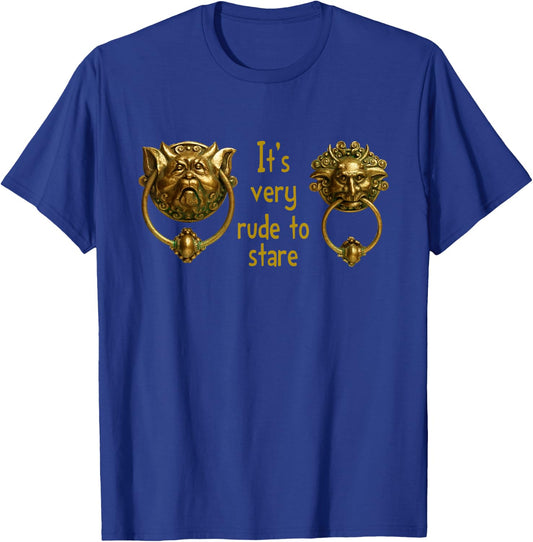 It's Very Rude to Stare Labyrinth Knockers Gift T-Shirt - T-Shirt | Royal