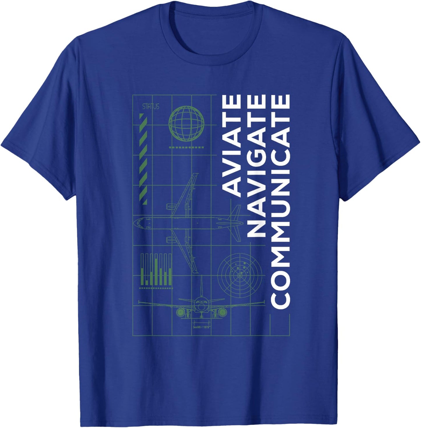Pilot Aviate Navigate Communicate Aviation T-Shirt - T-Shirt | Royal