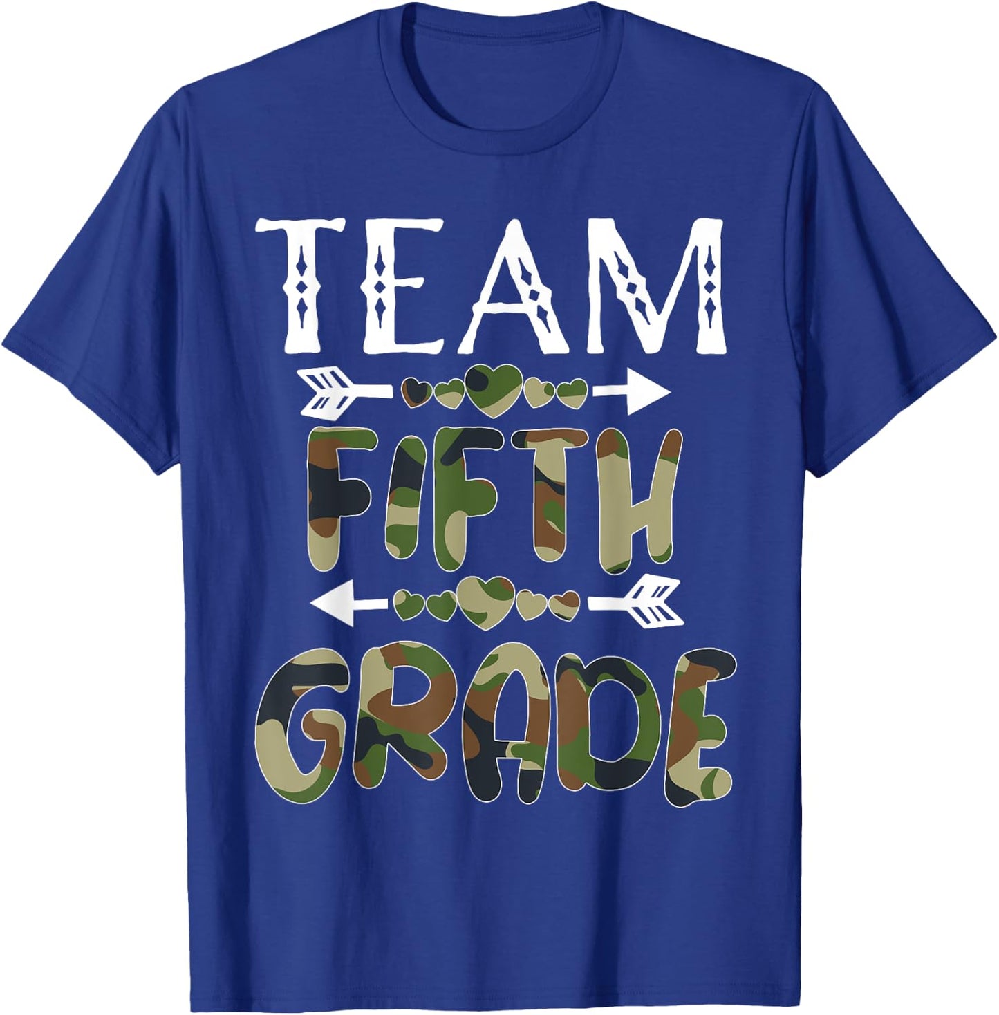 Team Fifth Grade Back To School 1st Day Camo Teachers T-Shirt - T-Shirt | Royal