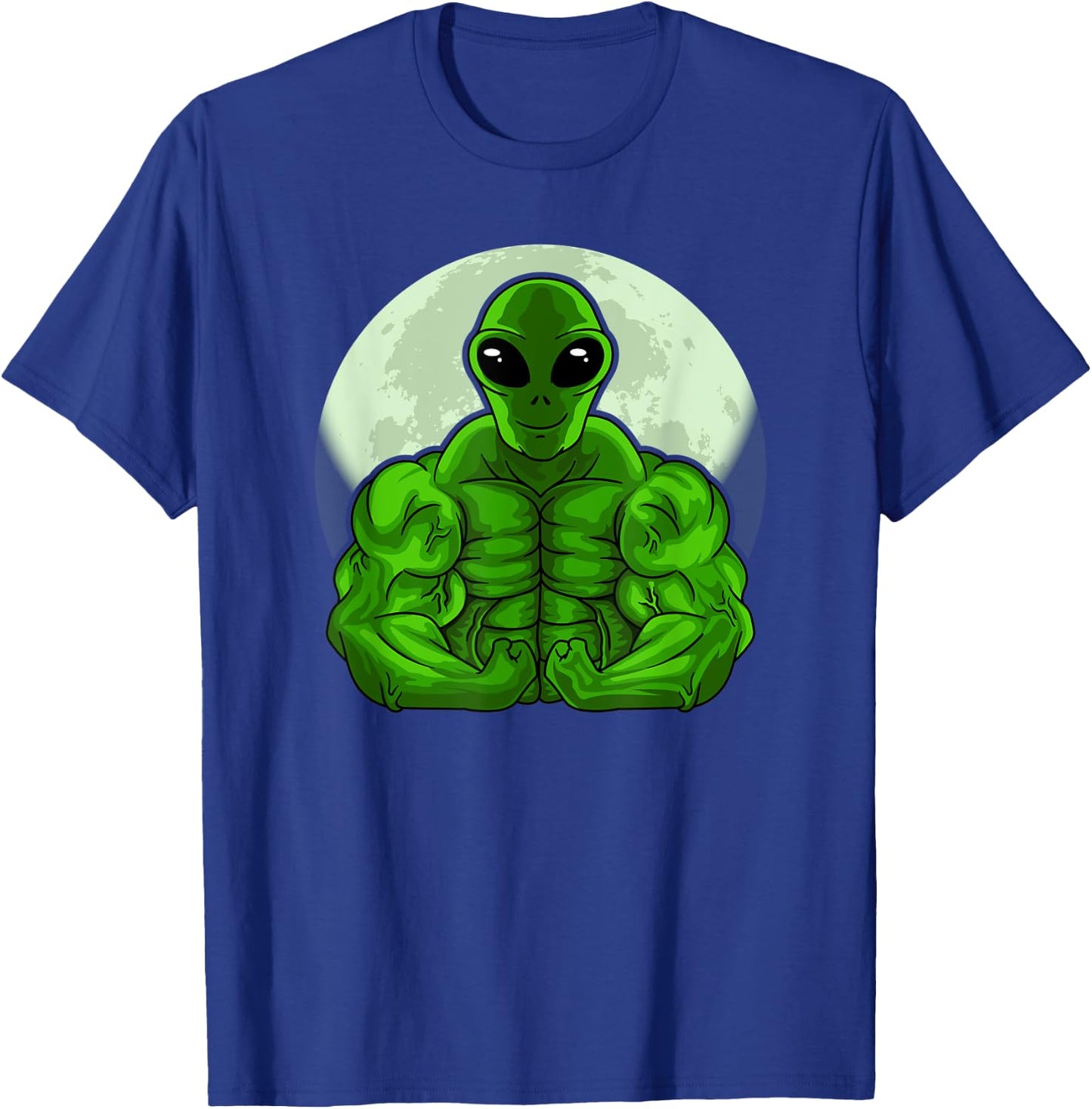 Buff Green Alien Head Conspiracy Theory Extraterrestrial UFO T-Shirt - T-Shirt | Royal