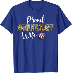 Proud Military Wife of A Soldier Wife T-Shirt - T-Shirt | Royal