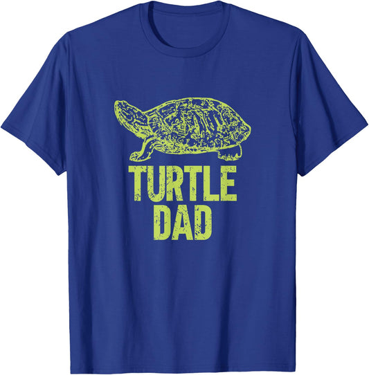 Retro Turtle Dad Turtle Daddy Tortoise Lover Father's Day T-Shirt - T-Shirt | Royal