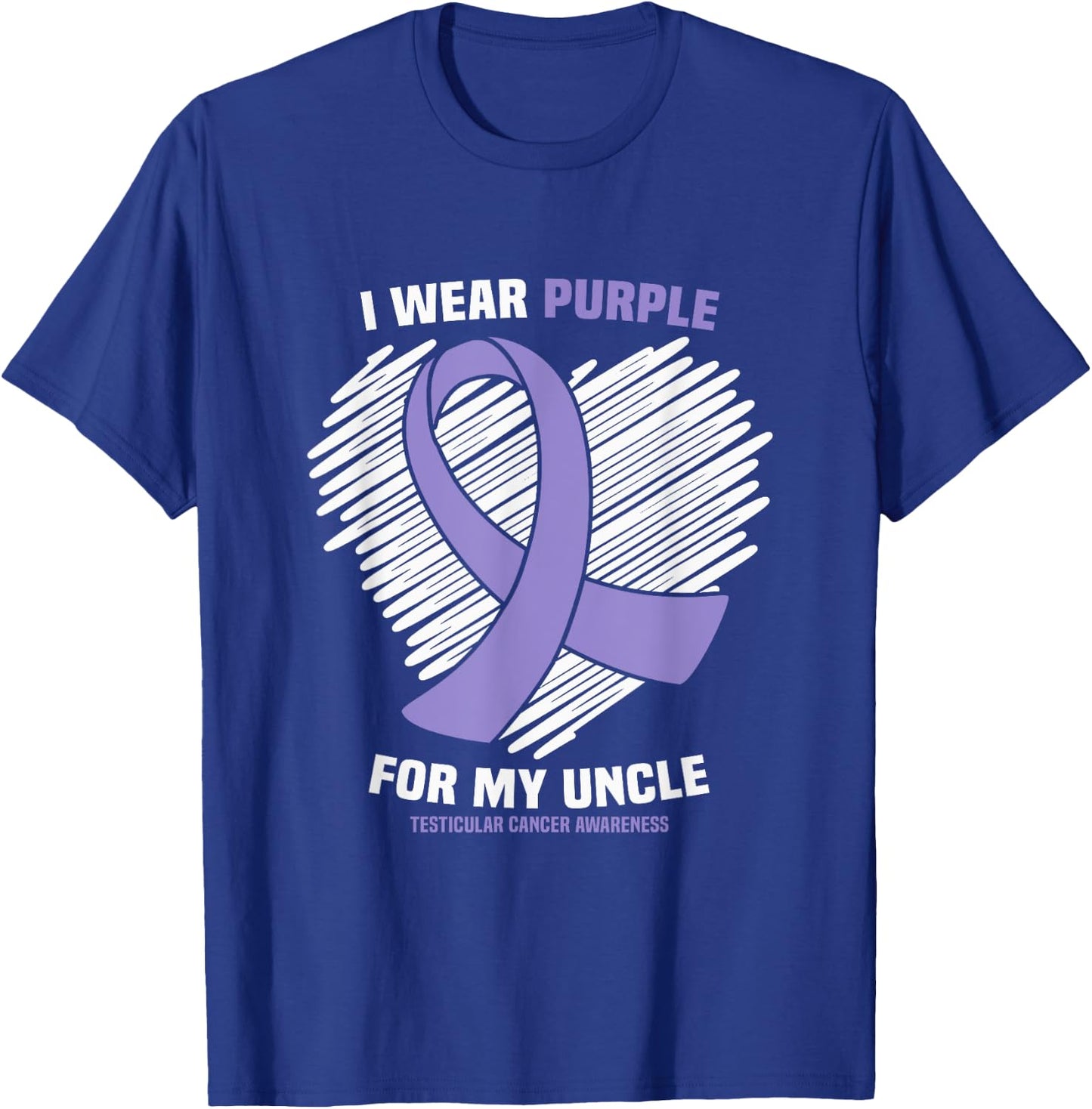 I Wear Purple For My Uncle Testicular Cancer Awareness T-Shirt - T-Shirt | Royal