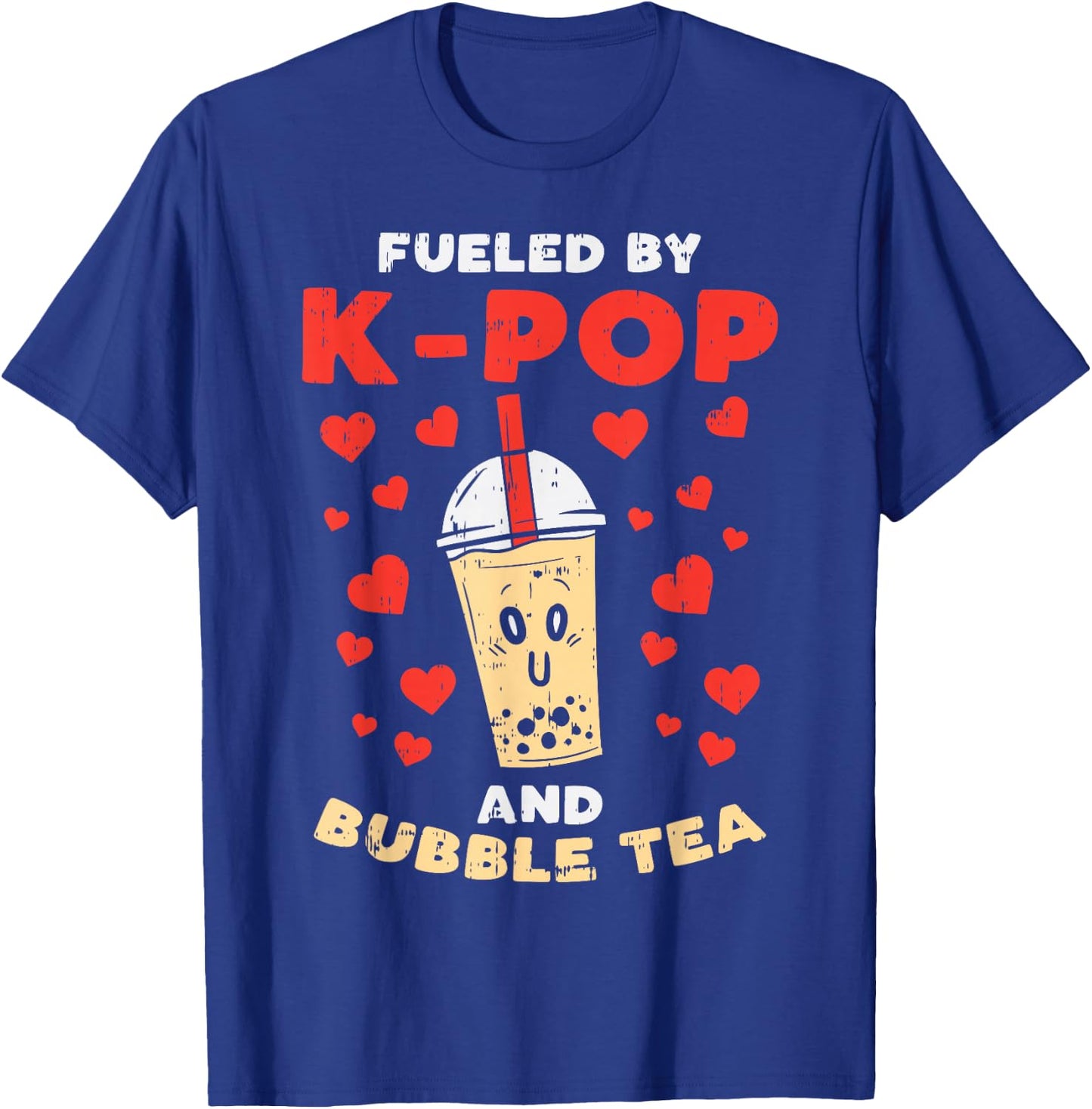 Fueled By K-Pop Bubble Tea Cute Korean Women Girls Teen Gift T-Shirt - T-Shirt | Royal