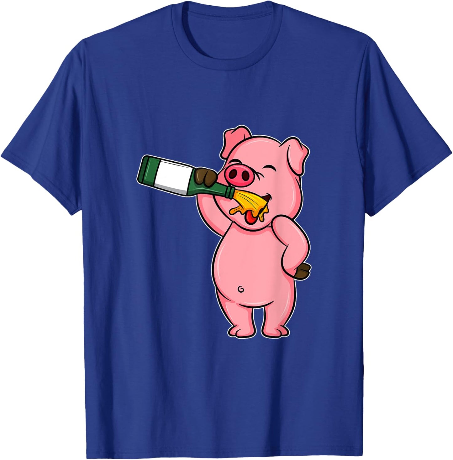 Funny Beer Day Pig Shirt I Alcohol Drink Party Wine T-Shirt - T-Shirt | Royal