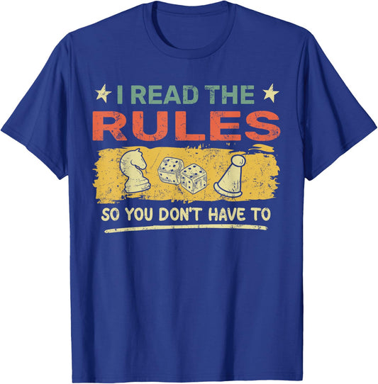 I Read The Rules So You Don't Have To, Funny Vintage T-Shirt - T-Shirt | Royal