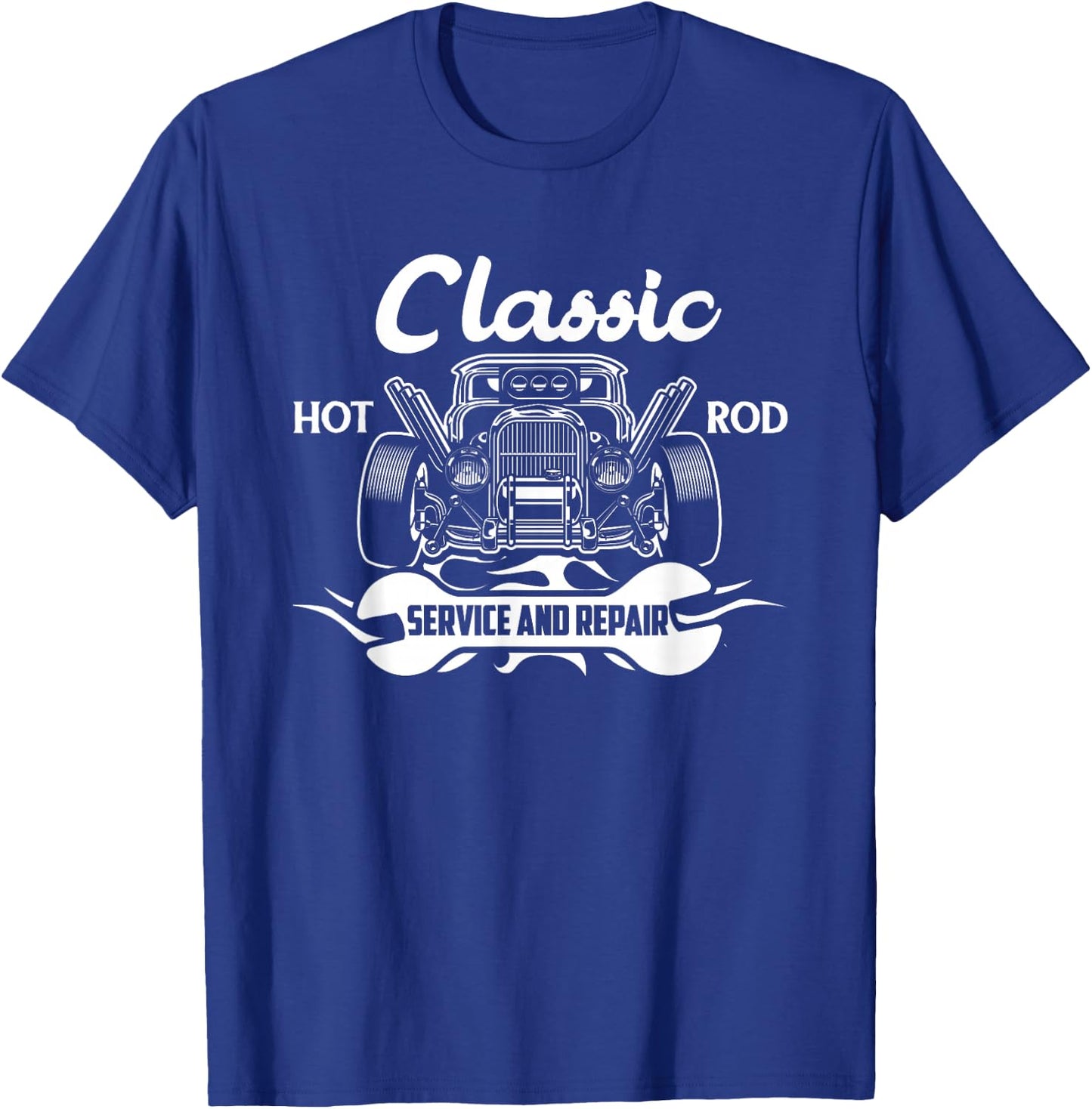 Classic Hot Rod American Old Cars Automobile Hotrod Garage T-Shirt - T-Shirt | Royal