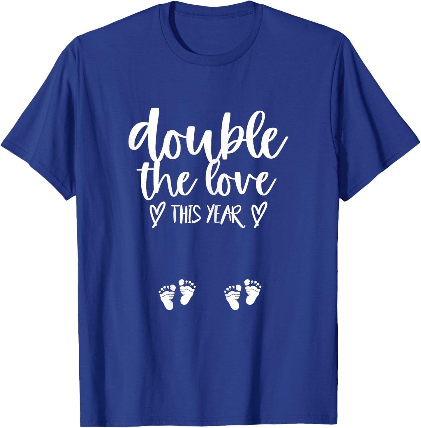 Twin Pregnancy Valentines Day Baby Announcement T-Shirt - T-Shirt | Royal